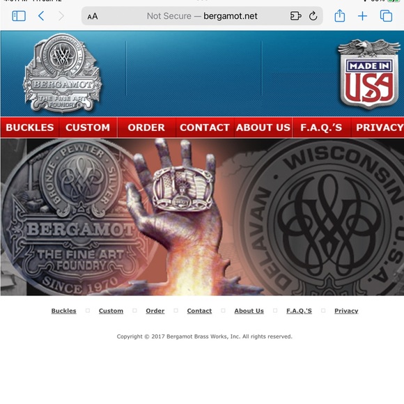 Vintage Bergamot Bicentennial brass belt buckle - Picture 5 of 7